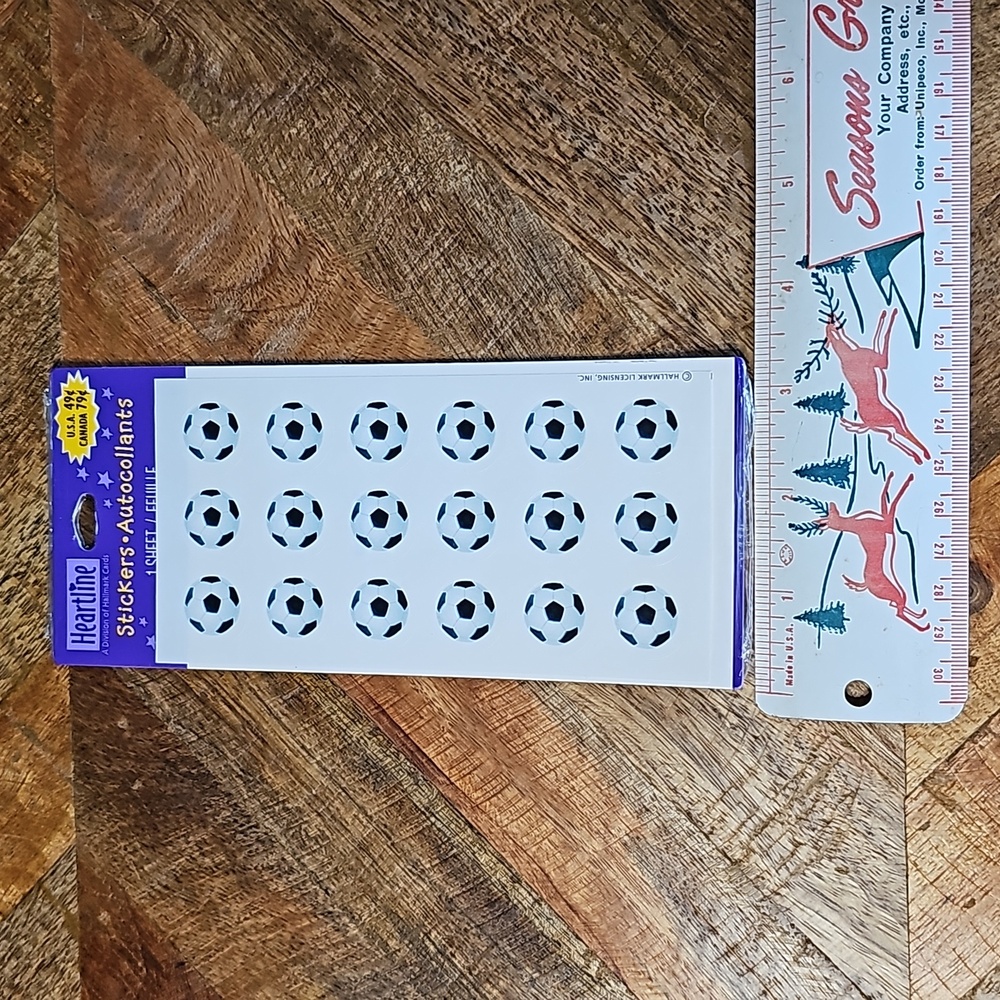 Heartline Hallmark Sticker sheet soccer ball Stickers